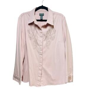 Chico’s Pink Long Sleeve‎ Button Down Chico’s SZ 3 US 16/18